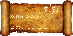 Koller Zsóka névjegykártya